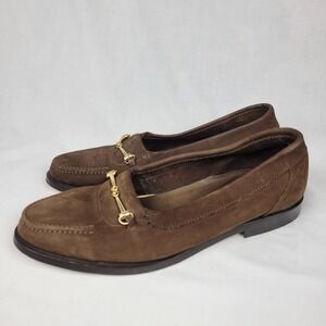 Brown Suede Horse Bit Loafers Woman Size 8 Gino D by Donato Marrone   Classic